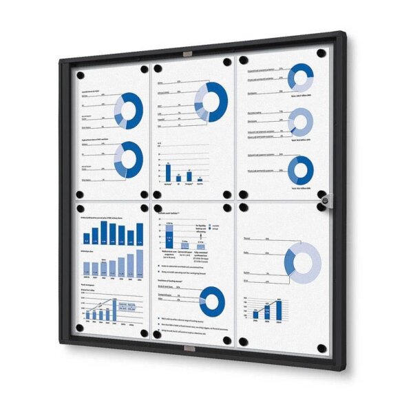 Showdown® Displays Schaukasten Economy schwarz 6x DIN A4 71,1 x 2,6 x 65,5 cm, 1 St.