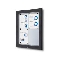 Showdown® Displays Schaukasten Premium grau 4x DIN A4...