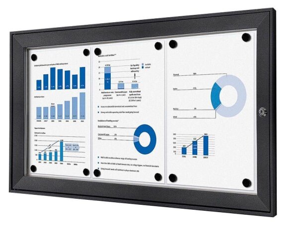 Showdown® Displays Schaukasten grau 3x DIN A4 74,1 x 2,3 x 38,8 cm, 1 St.