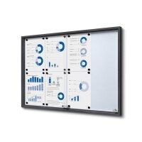 Showdown® Displays Schaukasten SLIM grau 8x DIN A4...