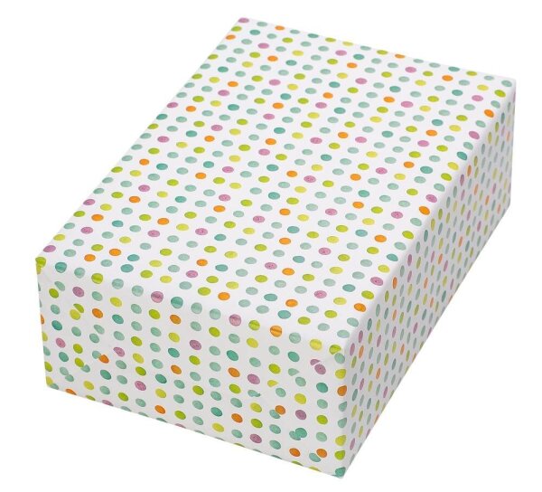 JUNG SCHÖNER VERPACKEN Geschenkpapier Punkto Punkte mehrfarbig, 20,0 m