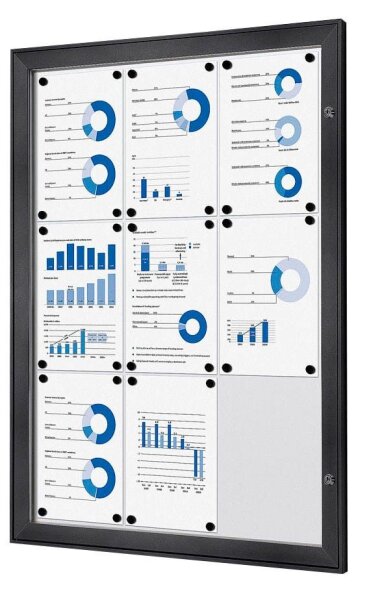 Showdown® Displays Schaukasten grau 9x DIN A4 74,1 x 2,3 x 100,4 cm, 1 St.