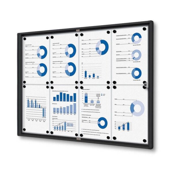Showdown® Displays Schaukasten Economy schwarz 8x DIN A4 93,1 x 2,6 x 65,5 cm, 1 St.