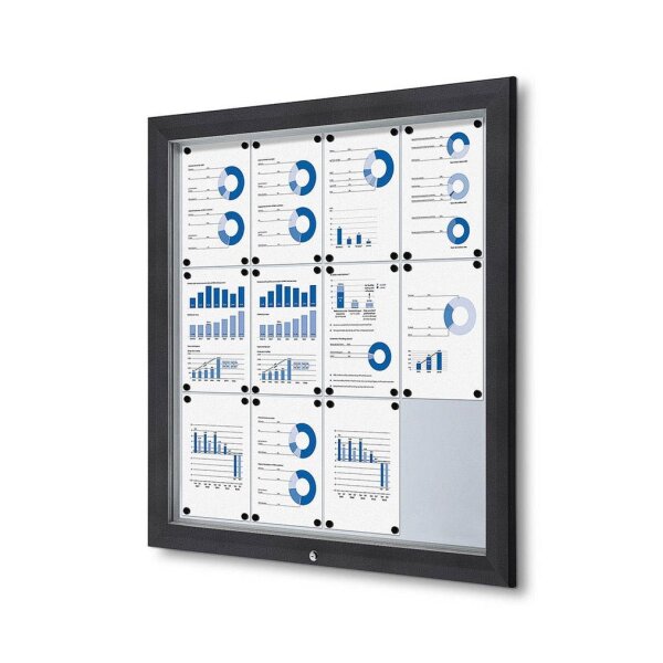 Showdown® Displays Schaukasten Premium grau 12x DIN A4 102,5 x 4,7 x 106,7 cm, 1 St.