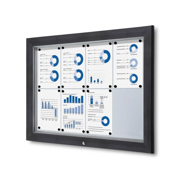 Showdown® Displays Schaukasten Premium grau 8x DIN A4 102,5 x 4,7 x 76,0 cm, 1 St.