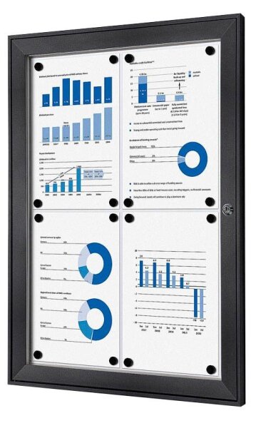 Showdown® Displays Schaukasten grau 4x DIN A4 52,1 x 2,3 x 69,6 cm, 1 St.