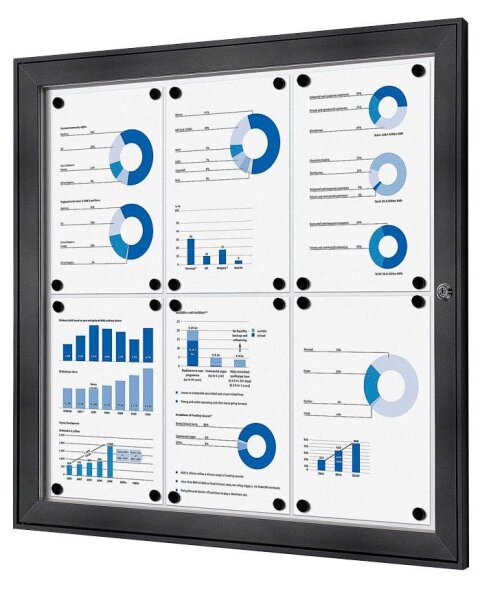 Showdown® Displays Schaukasten grau 6x DIN A4 74,1 x 2,3 x 69,6 cm, 1 St.