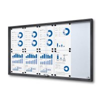Showdown® Displays Schaukasten SLIM grau 10x DIN A4...