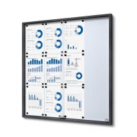 Showdown® Displays Schaukasten SLIM grau 12x DIN A4...