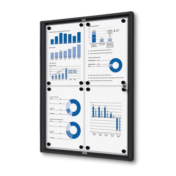 Showdown® Displays Schaukasten Economy schwarz 4x DIN A4 49,1 x 2,6 x 65,5 cm, 1 St.