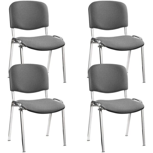 Nowy Styl Besucherstühle Iso ISO CR 1.3 C73 grau, gemustert Stoff, 4 St.