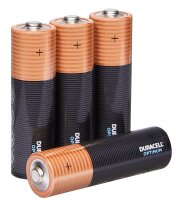 DURACELL Batterien Optimum Alkali-Mangan Mignon AA 1,5 V, 4 St.