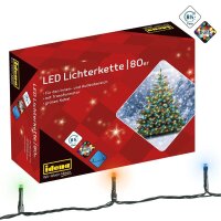 Idena 80er bunte LED Lichterkette grün 16,0 m, 1 St.