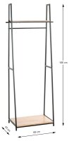 HAKU Möbel Kleiderständer 25492 eiche Metall 68,0 x 166,0 cm  ( 25492 )