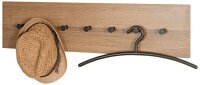 HAKU Möbel Wandgarderobe 37146 eiche Metall 7 Haken...