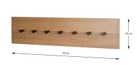 HAKU Möbel Wandgarderobe 37146 eiche Metall 7 Haken 89,0 x 20,0 cm, 1 St.