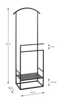 HAKU Möbel Herrendiener 47519 schwarz Metall 47,0 x 128,0 cm, 1 St.