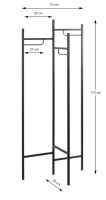 HAKU Möbel Kleiderständer 47520 schwarz Metall 70,0 x 170,0 cm, 1 St.
