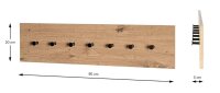 HAKU Möbel Wandgarderobe 37446 eiche Metall 7 Haken 89,0 x 20,0 cm, 1 St.
