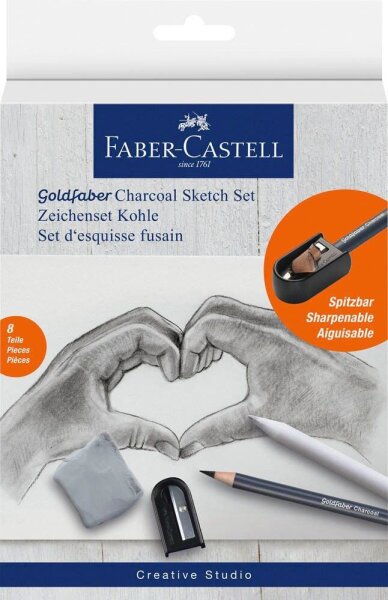 FABER-CASTELL Goldfaber Zeichenkohle blau, 1 Set