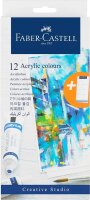 FABER-CASTELL Acrylfarben farbsortiert 12 x 20,0 ml, 12 St.