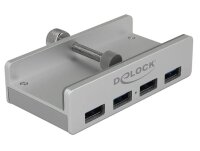 DeLOCK USB-Hub 4-fach silber