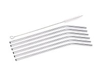 6 chg Edelstahl-Strohhalme EasyDo  silber  ( 318200 )