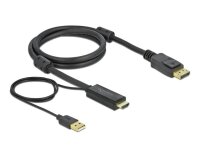 DeLOCK HDMI/DisplayPort HDMI-Kabel 4K 30 Hz 1,0 m...