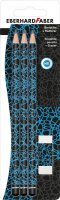EBERHARD FABER Bleistift-Set HB schwarz/neon blau, 1 Set