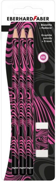 EBERHARD FABER Bleistift-Set HB schwarz/neon pink, 1 Set