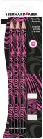 EBERHARD FABER Bleistift-Set HB schwarz/neon pink, 1 Set