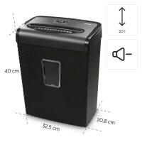 hama Premium M8+ Aktenvernichter mit Partikelschnitt P-5, 2 x 12 mm, bis 8 Blatt  ( 50548 )