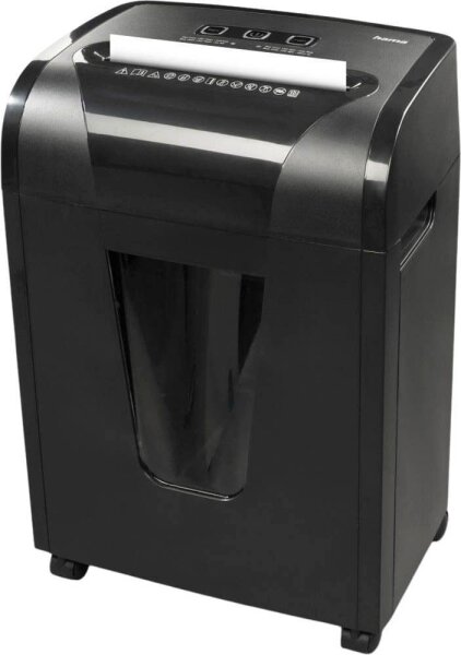 hama Premium M10+ Aktenvernichter mit Partikelschnitt P-5, 2 x 12 mm, bis 10 Blatt, schwarz