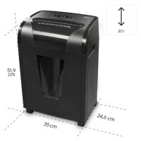hama Premium M10+ Aktenvernichter mit Partikelschnitt P-5, 2 x 12 mm, bis 10 Blatt, schwarz