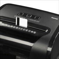 hama Premium M10+ Aktenvernichter mit Partikelschnitt P-5, 2 x 12 mm, bis 10 Blatt, schwarz