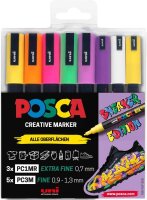 uni-ball POSCA Sneaker schwarz Acrylstift farbsortiert...
