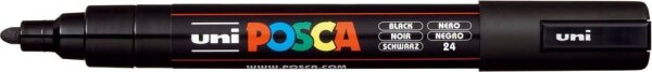 uni-ball POSCA PC-5M Acrylstift schwarz 1,8 - 2,5 mm, 1 St.