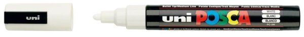 uni-ball POSCA PC-5M Acrylstift weiß 1,8 - 2,5 mm, 1 St.