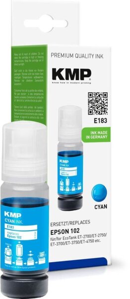 KMP E183 cyan Tintenflasche kompatibel zu EPSON 102/T03R24