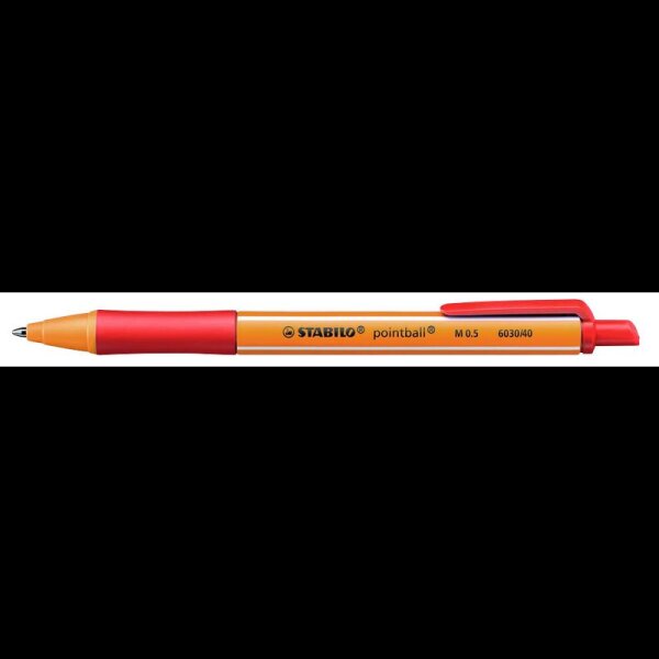 STABILO Kugelschreiber pointball orange, Schreibfarbe: rot, 1 St.
