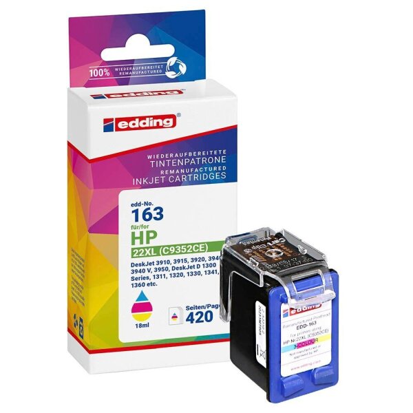 edding EDD-163 color Druckerpatrone kompatibel zu HP 22 (C9352AE)
