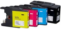 dots  schwarz, cyan, magenta, gelb Druckerpatronen kompatibel zu brother LC-1280XLVALBP, 4er-Set