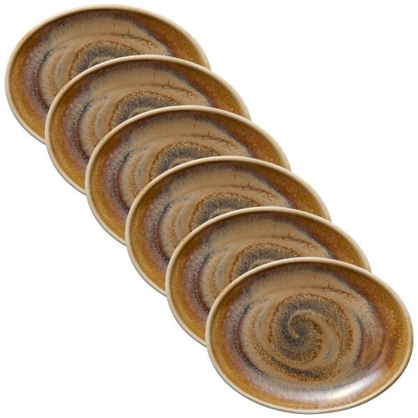 HEART & SOUL Servierplatten Perfect Match Cumin hellbraun 25,0 x 19,0 cm, 6 St.