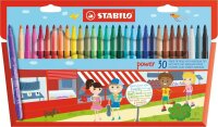 STABILO power Filzstifte farbsortiert, 30 St.