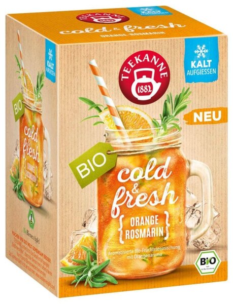 TEEKANNE cold & fresh Orange-Rosmarin Bio-Tee 15 Portionen