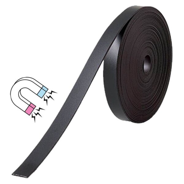 nobo Magnetband selbstklebend schwarz 1,0 cm x 10,0 m, 1 Rolle