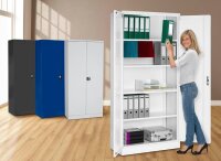Gürkan Stahlschrank 111517 verkehrsweiß 4 Fachböden 92,0 x 42,0 x 195,0 cm, aufgebaut, 1 St.