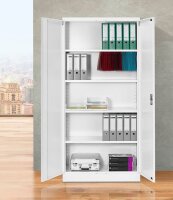 Gürkan Stahlschrank 111517 verkehrsweiß 4 Fachböden 92,0 x 42,0 x 195,0 cm, aufgebaut, 1 St.