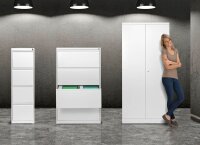 Gürkan Stahlschrank 111517 verkehrsweiß 4 Fachböden 92,0 x 42,0 x 195,0 cm, aufgebaut, 1 St.