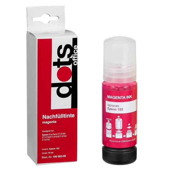 dots  magenta Tintenflasche kompatibel zu EPSON 102/T03R34